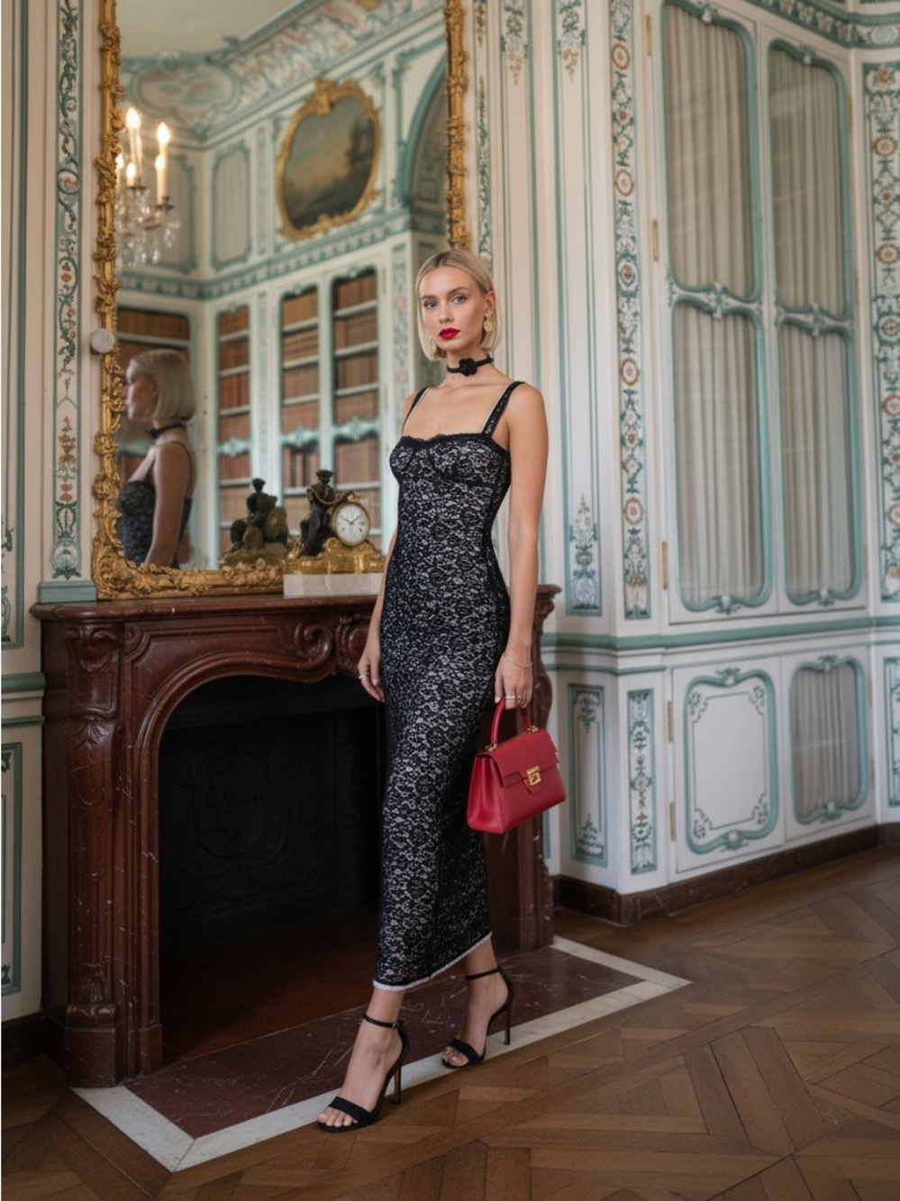 NWT Princess Polly Fire Away Lace Maxi Dress in Black Size 4